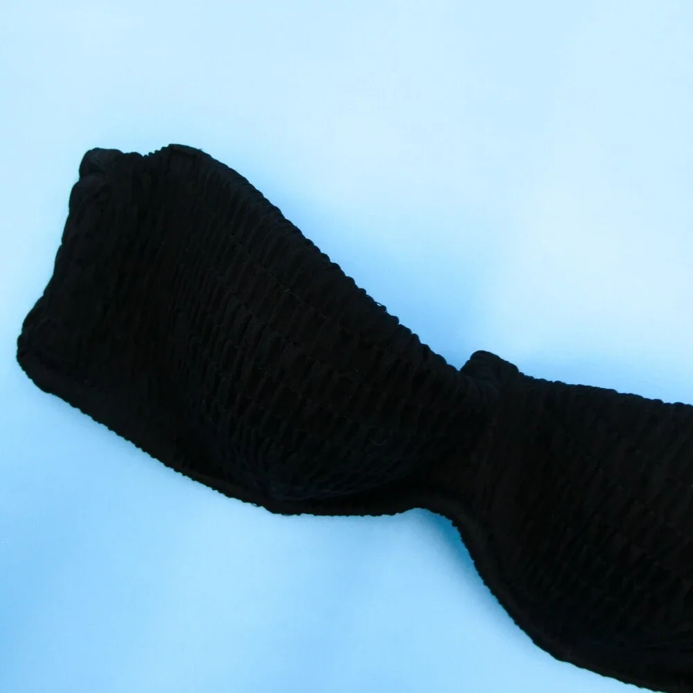 Victorias‎ Secret 32A Bandeau Strapless Ruched Padded Black Swimsuit VS Top New